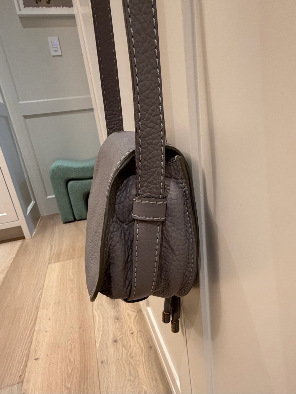Chloe Small Marcie Saddle Bag in cashmere Gray like new - Picture 15 of 16